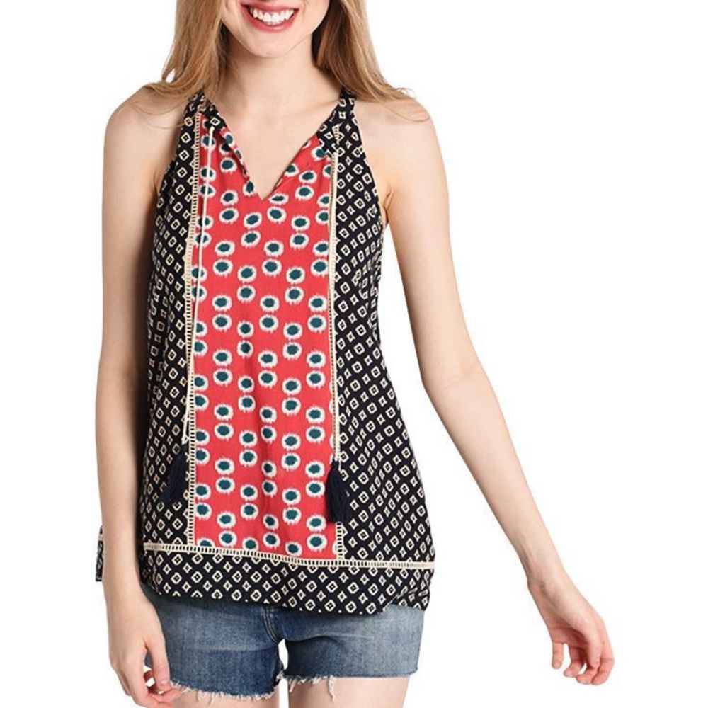 Thml Halter Mixed Print Top Size Small - image 1